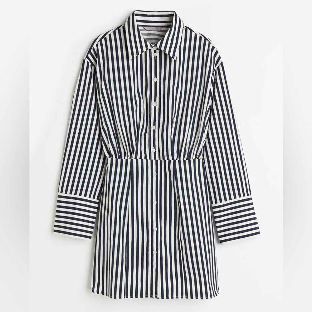 NWT H&M Striped Button-Up Shirt Dress